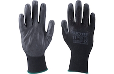 EXTOL PREMIUM 8856635 rukavice z polyesteru polomáčené v PU, černé, velikost 8