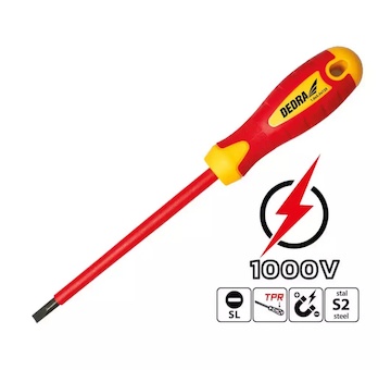 Dedra 06B002 Izolovaný plochý šroubovák 3x100mm