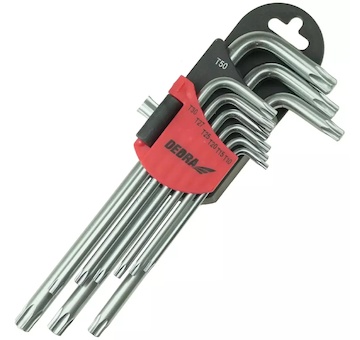 Dedra 06F221 Klíče Torx dlouhé T10-T50, sada 9 ks, CRV