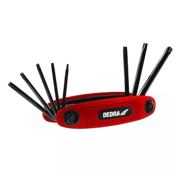 Dedra 06F242 Klíče torx T9–T40 sada 8 ks, CRV, černěné