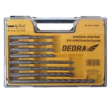 Dedra 0704 Sada 8 vrtáků pro vrtací kladiva