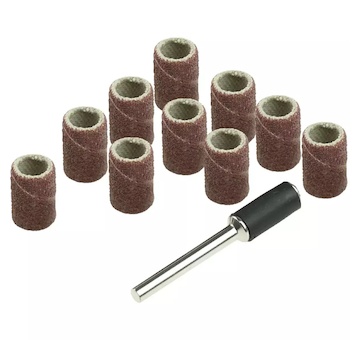 Dedra 08T600 Brusný pás 6,3 mm, K60, K120, sada 11 ks (10+1 trn 3,2 mm)