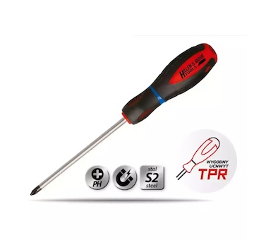 Dedra 17W011 Šroubovák křížový Phillips PH0x100mm, ocelS2, rukojeť ze tří materiálů