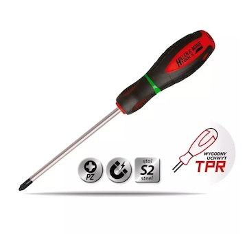 Dedra 17W020 Šroubovák křížový Pozidriv PZ0x75mm, ocelS2, rukojeť ze tří materiálů