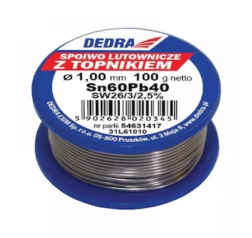 Dedra 31L61010 PÁJKA s tavidlem, ,1.0mm, 100g, 60%SN, Pb40Sn61