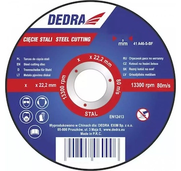 Dedra F13011 115x1,0 x 22,2 kotouč na řezání železa