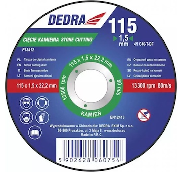 Dedra F13412 115x1,5 x 22,2 kotouč na řezání kamene