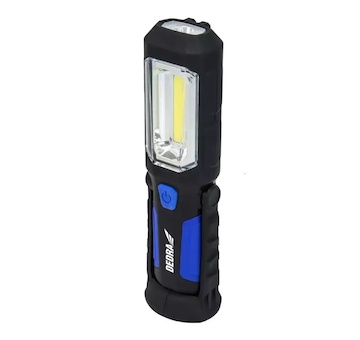 Dedra L1022 Nabíjecí svítilna 3 W COB LED + 1 W LED, USB adaptér na 230 V a 12 V
