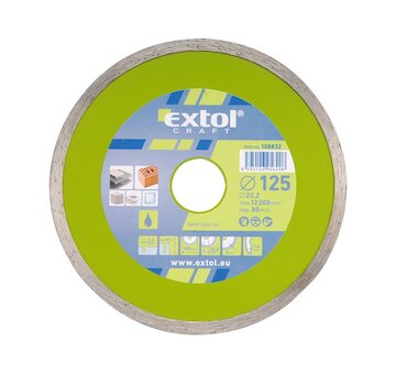 EXTOL CRAFT 108831 kotouč diamantový řezný celoobvodový - mokré řezání, O 115x22,2x2mm