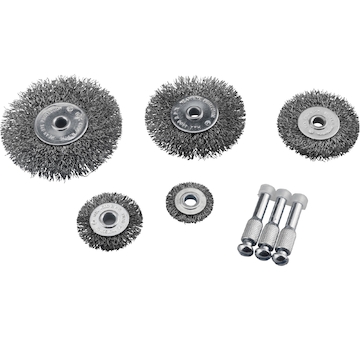 EXTOL CRAFT 1830 kartáče okružní ocelové, sada 5ks, 2x stopka 6mm