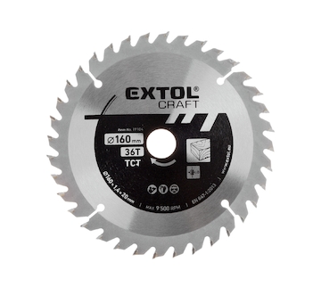 EXTOL CRAFT 19104 kotouč pilový s SK plátky, O 160x2,4x20mm, 36T