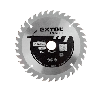 EXTOL CRAFT 19104 kotouč pilový s SK plátky, O 160x2,4x20mm, 36T