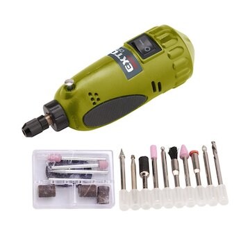 EXTOL CRAFT 404121 mini vrtačka bruska s transformátorem v kufříku