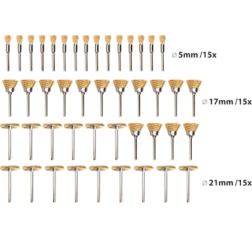 EXTOL CRAFT 903761 kartáče pomosazené, sada 45ks
