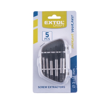 EXTOL CRAFT 910023 vytahovák zalomených šroubů sada 5ks, na šrouby M3-M18