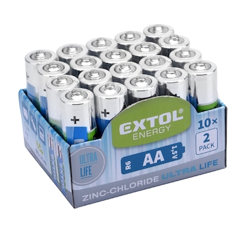 EXTOL ENERGY 42003 baterie zink-chloridové, 20ks, 1,5V AA (R6)