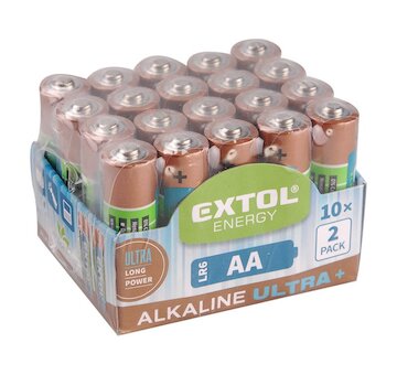 EXTOL ENERGY 42013 baterie alkalické, 20ks, 1,5V AA (LR6)