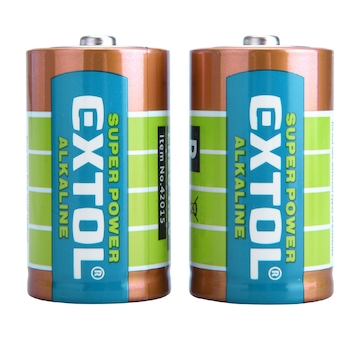 EXTOL ENERGY 42015 baterie alkalické, 2ks, 1,5V D (LR20)