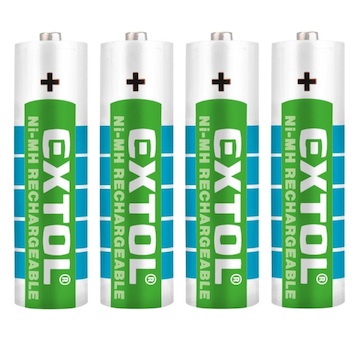 EXTOL ENERGY 42061 baterie nabíjecí, 4ks, AA (HR6), 1,2V, 2400mAh, NiMh