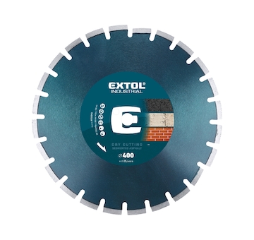 EXTOL INDUSTRIAL 8703093 kotouč diamantový řezný segmentový na ASFALT, suché řezání, O 400x25,4x3,5mm