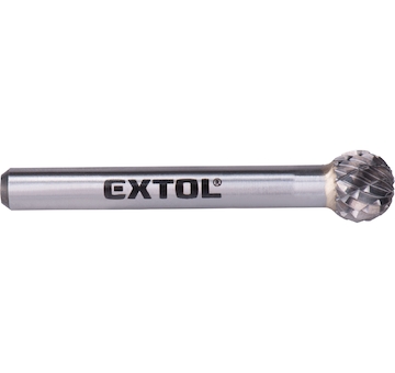 EXTOL INDUSTRIAL 8703734 fréza karbidová, kulová, pr.10mm/stopka 6mm,sek střední (double-cut)