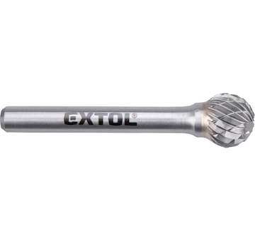 EXTOL INDUSTRIAL 8703735 fréza karbidová, kulová, pr.12mm/stopka 6mm,sek střední (double-cut)