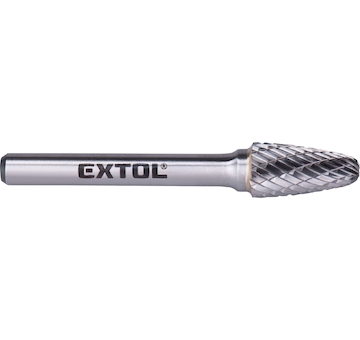 EXTOL INDUSTRIAL 8703754 fréza karbidová, kulatý oblouk, pr.10x20mm/stopka 6mm,sek střední (double-cut)