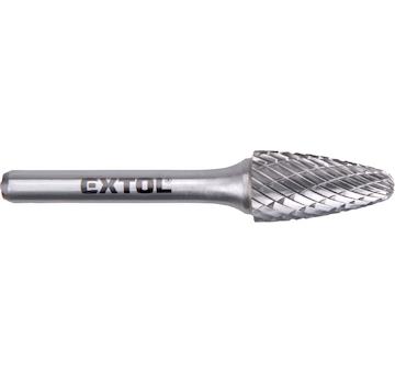EXTOL INDUSTRIAL 8703755 fréza karbidová, kulatý oblouk, pr.12x25mm/stopka 6mm,sek střední (double-cut)
