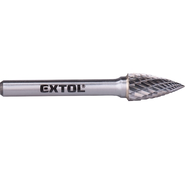 EXTOL INDUSTRIAL 8703764 fréza karbidová, ostrý oblouk, pr.10x20mm/stopka 6mm,sek střední (double-cut)
