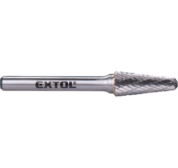 EXTOL INDUSTRIAL 8703784 fréza karbidová, konická 14° zakulacená, pr.10x25mm/stopka 6mm,sek střední (double-cut)