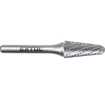 EXTOL INDUSTRIAL 8703785 fréza karbidová, konická 14° zakulacená, pr.12x28mm/stopka 6mm,sek střední (double-cut)