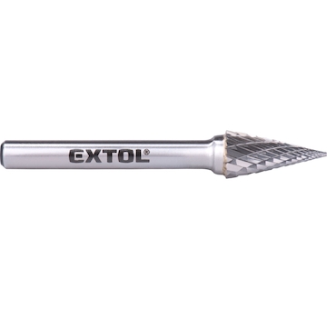 EXTOL INDUSTRIAL 8703794 fréza karbidová, konická-jehlan, pr.10x20mm/stopka 6mm,sek střední (double-cut)
