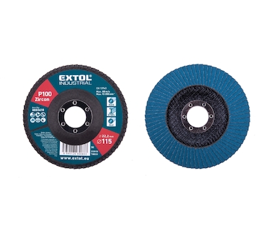 EXTOL INDUSTRIAL 8803410 kotouč lamelový šikmý zirkonový, P100, O 115mm