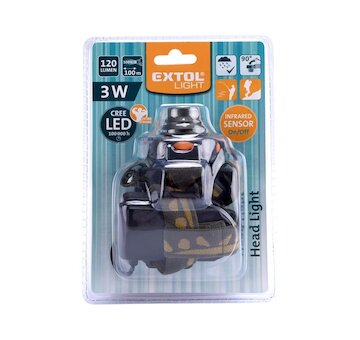 EXTOL LIGHT 43104 čelovka 120lm CREE s IR čidlem, CREE 3W XPE LED