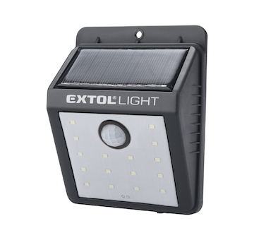 EXTOL LIGHT 43130 světlo nástěnné s pohybovým čidlem, 120lm, solární nabíjení