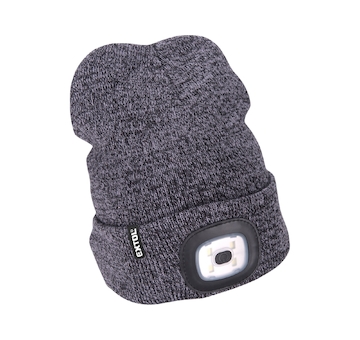 EXTOL LIGHT 43462 čepice s čelovkou 4x45lm, USB nabíjení, šedá/černá, univerzální velikost