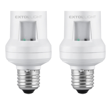 EXTOL LIGHT 43810 objímka na žárovku dálkově ovládaná, 2ks, rozšiřující sada, max. 60W žárovka, E27, dosah 30m