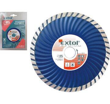 EXTOL PREMIUM 108751 kotouč diamantový řezný, turbo - suché i mokré řezání, O 115x22,2x2mm