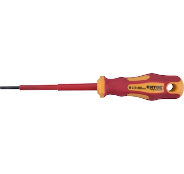 EXTOL PREMIUM 53073 šroubovák elektrikářský, (-)2,5x80mm, VDE, CrV