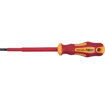 EXTOL PREMIUM 53075 šroubovák elektrikářský, (-)5,5x125mm, VDE, CrV