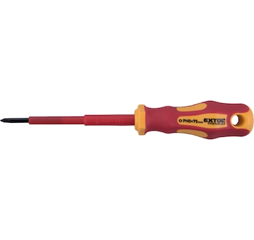 EXTOL PREMIUM 53080 šroubovák elektrikářský, PH0x75mm, VDE, CrV