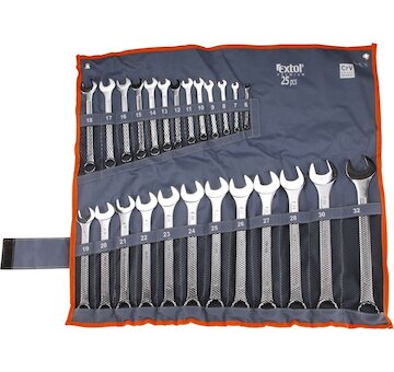 EXTOL PREMIUM 6334 klíče očkoploché, sada 25ks, 6-32mm, CrV