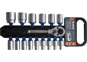 EXTOL PREMIUM 6529 hlavice nástrčné, sada 16ks, 1/2