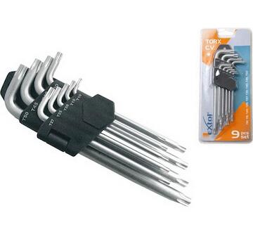 EXTOL PREMIUM 6601 L-klíče TORX, sada 9ks, 10-50