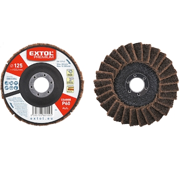 EXTOL PREMIUM 8803384 kotouč lamelový šikmý z brusného korundového rouna, O 125mm, P60-hrubý