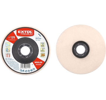 EXTOL PREMIUM 8803389 kotouč leštící filcový/plstěný, celoobvodový rovný, O 125x15mm