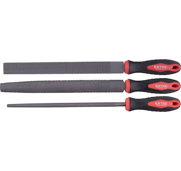 EXTOL PREMIUM 8803757 rašple, sada 3ks, 250mm, sek 2, sada obsahuje rašple : plochou, úsečovou a kruhovou