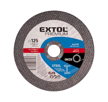 EXTOL PREMIUM 8808122 kotouč řezný na ocel/nerez, 125x2,5x22,2mm