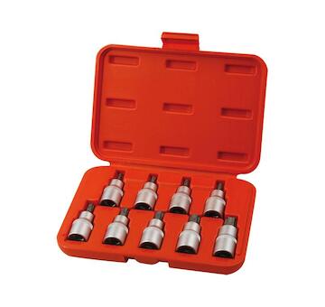 EXTOL PREMIUM 8818124 hlavice zástrčné TORX, sada 9ks, 1/2