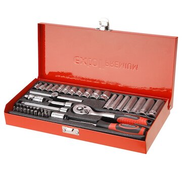 EXTOL PREMIUM 8818360 hlavice nástrčné, sada 45ks, 1/4